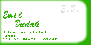 emil dudak business card